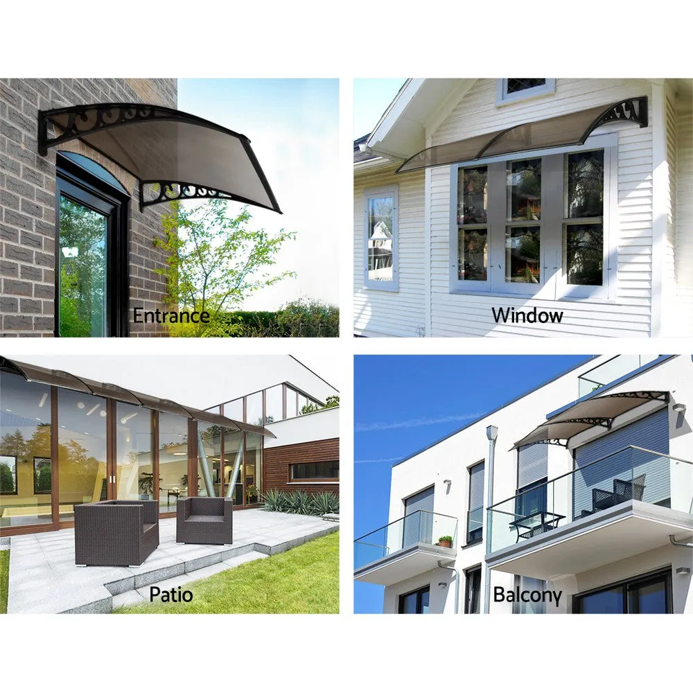 Outdoor DIY Door Window Awning French Style Cafe Canopy Sun Shield Rain Cover Brown 1 x 6m