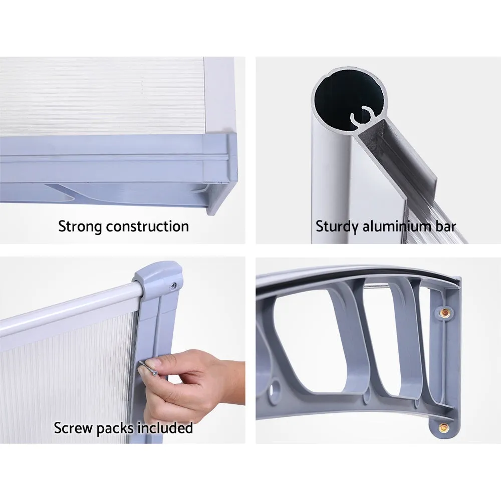 Outdoor DIY Door Window Awning French Style Cafe Canopy Sun Shield Rain Cover Grey 1.5mx2m