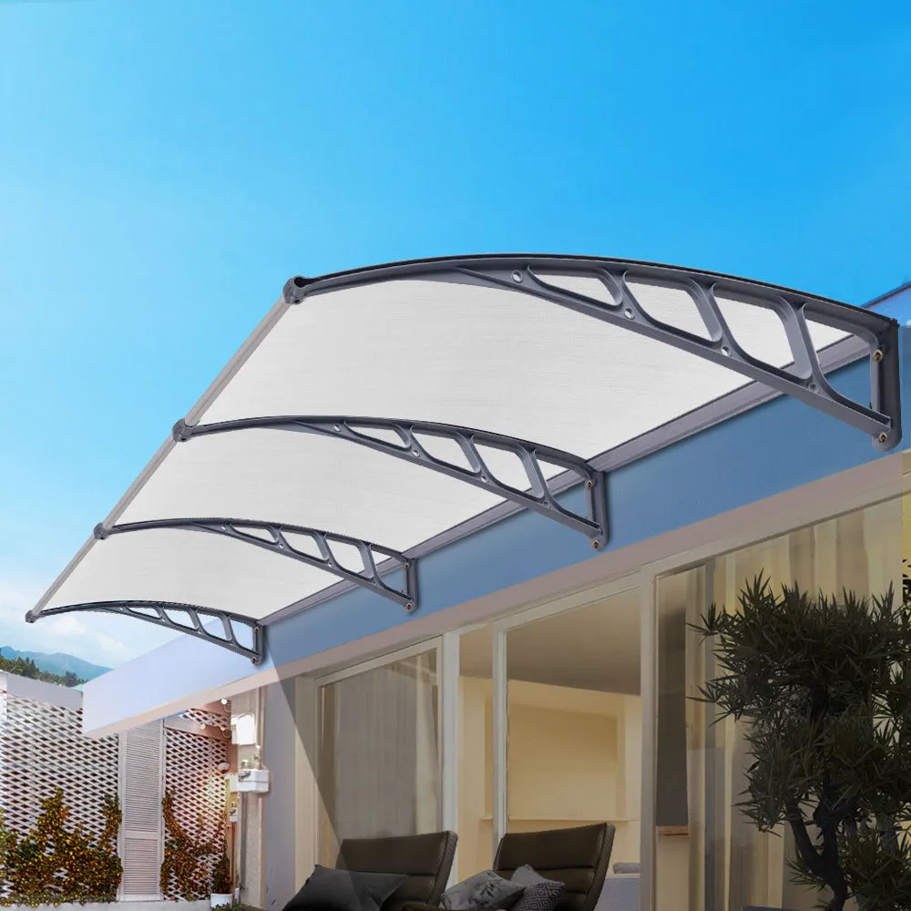 Outdoor DIY Door Window Awning French Style Cafe Canopy Sun Shield Rain Cover Grey 1.5mx3m