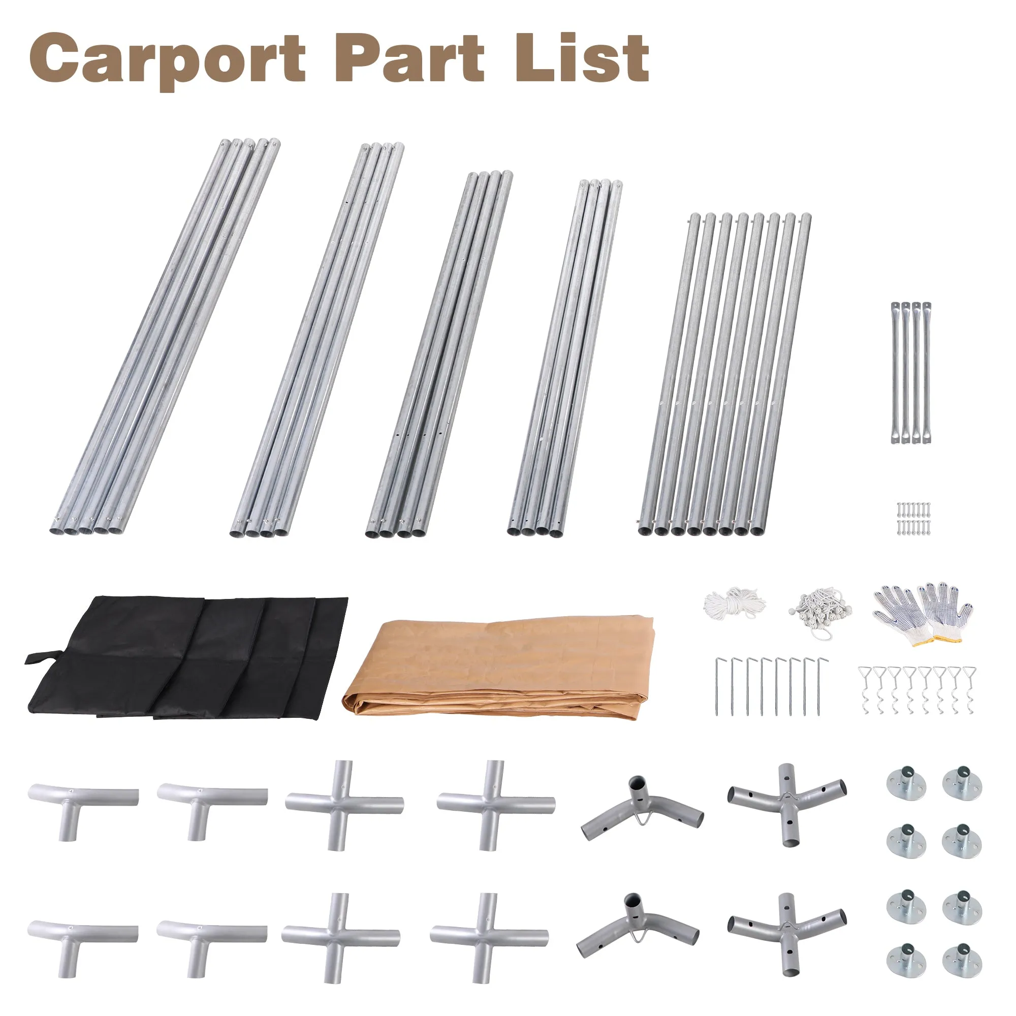 PHI VILLA 10x20 ft Heavy Duty Carport Car Canopy Instant Garage Party Tent