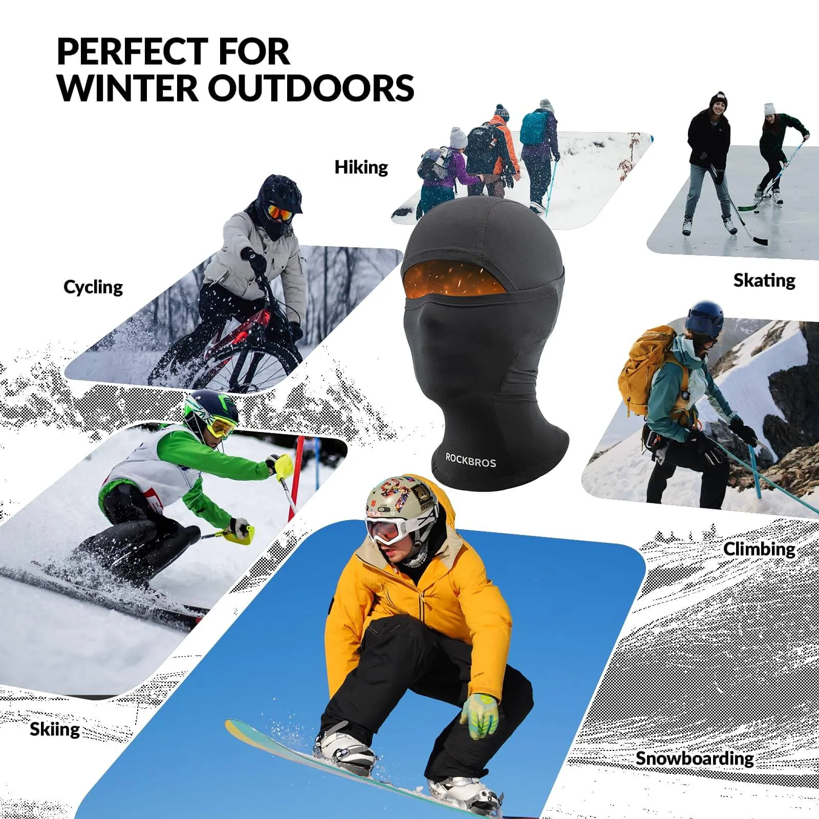 ROCKBROS Kids Balaclava Warm Face Mask for Girls Boys Outdoor Sports