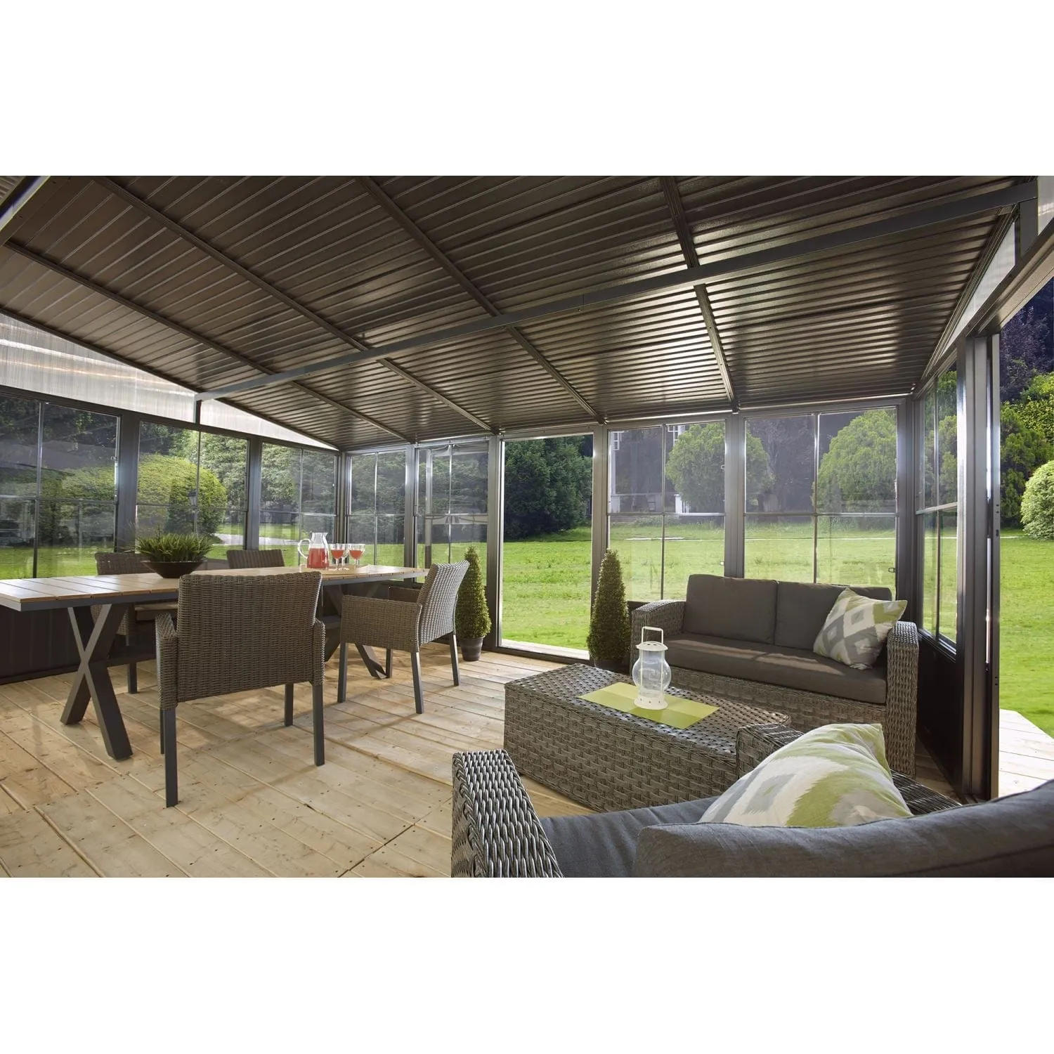 Sojag | Charleston Wall Solarium 10x16 ft Steel Roof