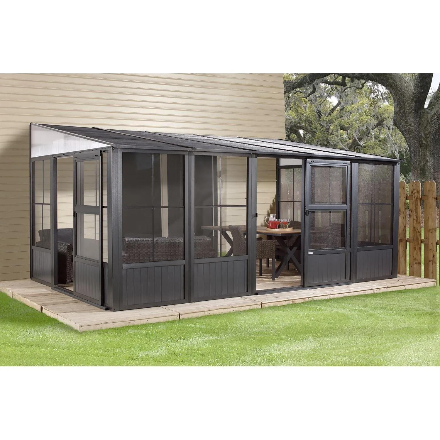 Sojag | Charleston Wall Solarium 10x16 ft Steel Roof