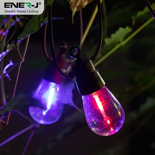 Solar RGB Meteor Show String Lights for festive season, 10 Meters 10 Lamps, IP44