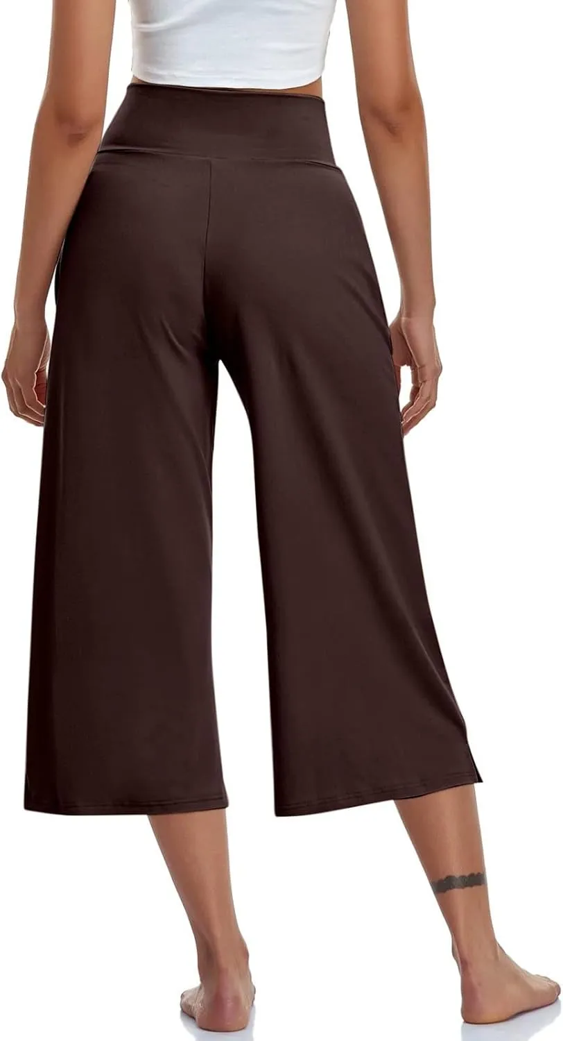 Womens Hiking Pants Elastic Waist Loose Linen Cotton Capris Petite Short Summer Capri Pants for Women Stretch Cargo