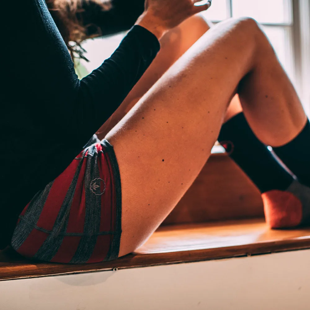 Womens Merino 180 Hipster Shorts (Smoke/Red)