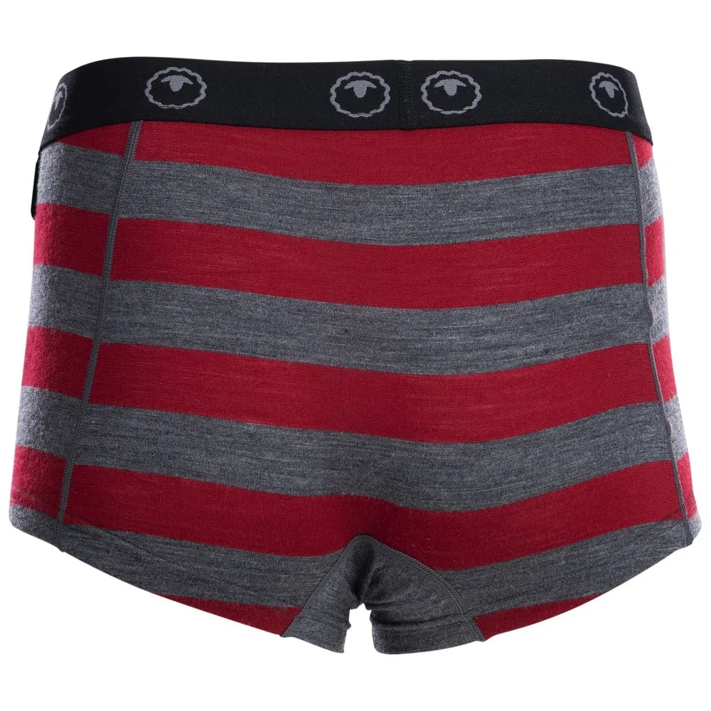 Womens Merino 180 Hipster Shorts (Smoke/Red)