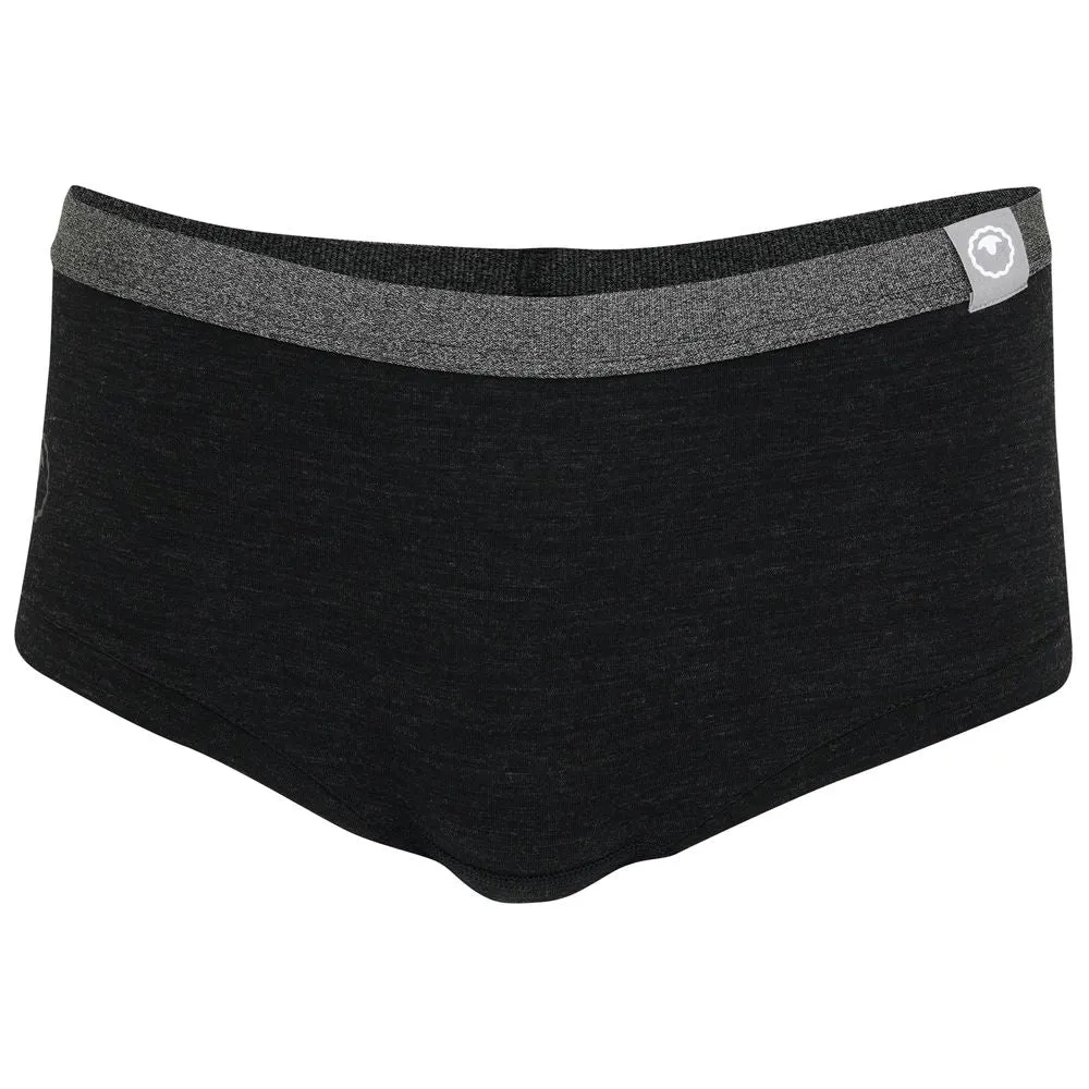 Womens Merino Blend 160 Hipster Knickers (Black Melange)