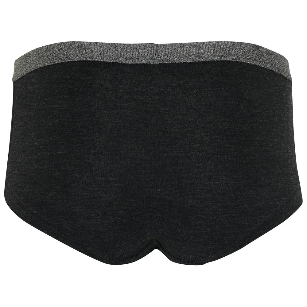 Womens Merino Blend 160 Hipster Knickers (Black Melange)
